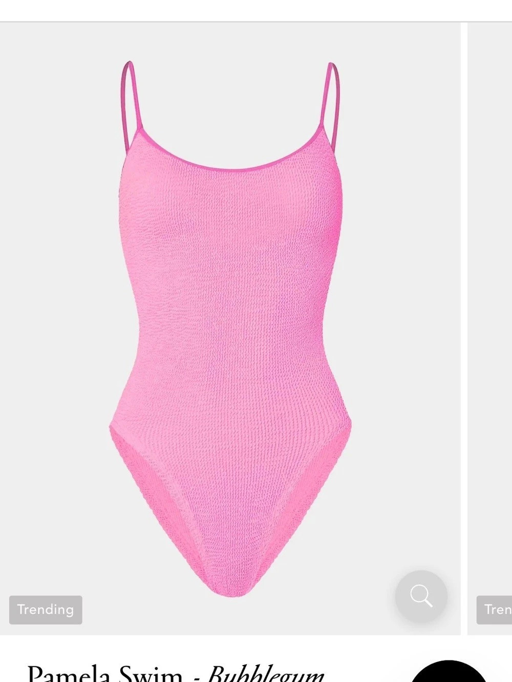 Hunza G Original Crinkle Pink One-Piece Pamela Swimsuit - Bubblegum